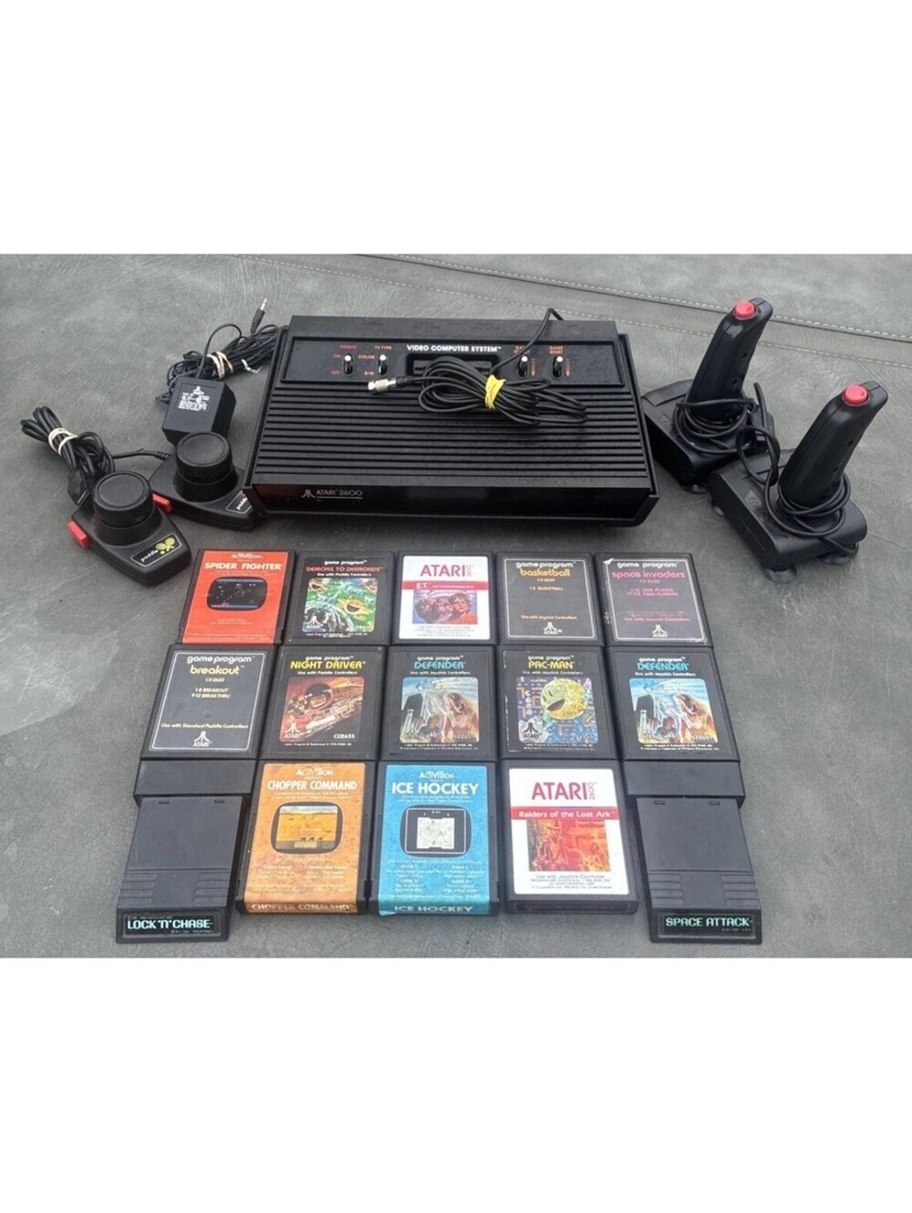 Atari 2600 Darth Vader Console System Bundle Tested with Controllers & 15 Games